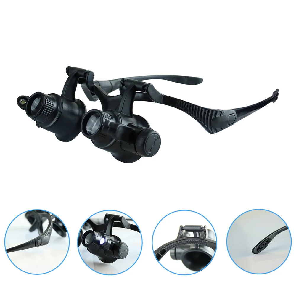 Lupa nagłowna z 2 diodami LED, – Electronics Repair Glasses recenzja i cena